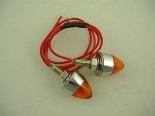 (2) Amber LED Chrome Bullet Style License Accent Lights: Automotive
