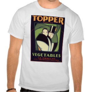 Vintage Art Deco Topper Vegetable Label Art T shirts