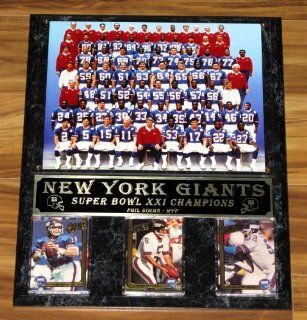 NEW YORK GIANTS SUPER BOWL XXI CHAMPIONS COLOR PHOTO DELUXE COLLECTOR PLAQUE 