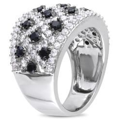 Miadora Sterling Silver Black Spinel and White Sapphire Ring Miadora Gemstone Rings