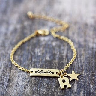 i love you and valentine tag bracelet by j&s jewellery