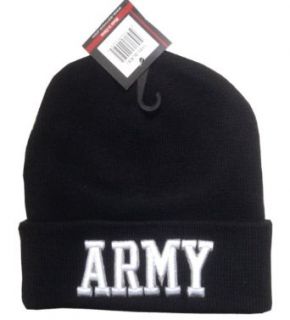 ARMY   Embroidered Watch Cap / Fold Beanie Hat: Novelty Knit Caps: Clothing