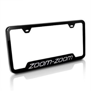 Mazda Zoom Zoom Black Steel License Plate Frame, Official, Made in USA: Automotive