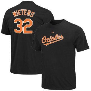 MLB Majestic Baltimore Orioles #32 Matt Wieters Black Player T shirt : Baseball Equipment : Sports & Outdoors