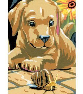 Mini Paint By Number Kit 5"X7" Labrador Puppies/Junior   Childrens Paint By Number Kits