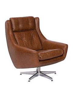 Linea Idaho swivel accent chair light brown