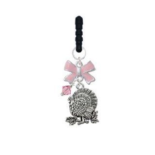 Antiqued Silver Turkey Pink Emma Bow Phone Candy Charm: Cell Phones & Accessories
