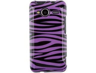 Plastic Protector Cover Case Purple and Black Zebra For HTC EVO Shift 4G: Cell Phones & Accessories