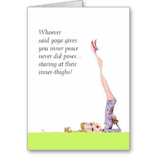 funny yoga pose card suitable for framing!