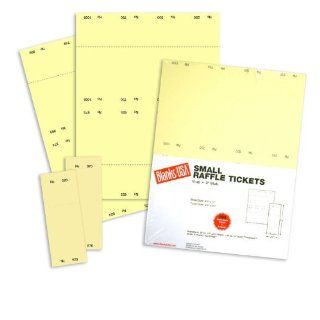 Small Raffle Ticket   67 lb Bristol Uncoated Canary Yellow 8.5 x 11   1, 250 Sheets 10, 000 pre numbered Raffle Tickets per Carton : Ticket Rolls : Office Products