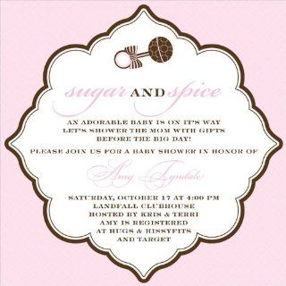 Bookplate Shower Pink Baby Shower Invitations: Health & Personal Care