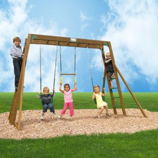 Playtime Classic Swing Set with Top Ladder and Chained Accessories