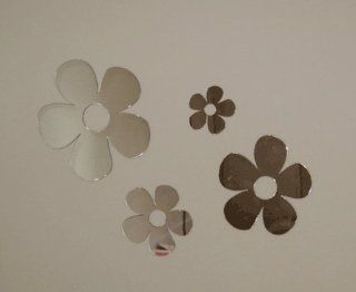 Daisy Flower 4 Piece Peel & Stick On Acrylic Shatterproof Mirror Wall Art Applique  Nursery Decor Products  Baby