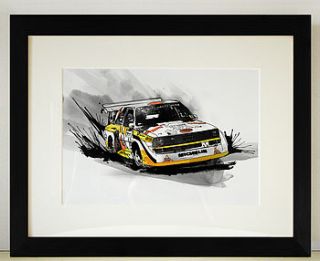 audi quattro rally car illustration by lynsey hunter illustration