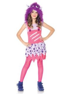 Leg Avenue Costumes Furball Fergie Suspender Dress and Furry Monster Hood, Pink/Purple, Large: Childrens Costumes: Clothing