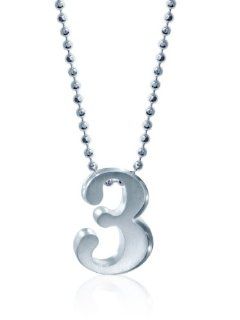 Alex Woo "Little Numbers" Sterling Silver Number 3 Pendant Necklace, 16": Jewelry