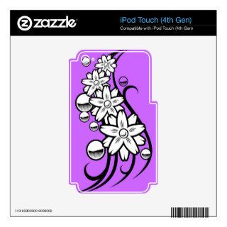 TATTOOS 024 FLOWERS FLORAL GRAPHIC DESIGN DIGITAL DECAL FOR iPod TOUCH 4G