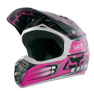 Fox Racing Women's V2 Helmet   2008   Medium/Black/Pink: Automotive