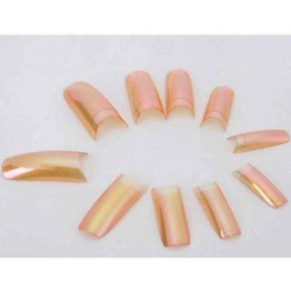 Fast shipping + Free tracking number ,Nail Beauty Decoration 100 pcs French Style False Nail Half Tips, Orange with Professional Nail Glue: Cell Phones & Accessories