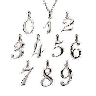 Eve's Addiction Sterling Silver Lucky Number Pendants, Number 5: Jewelry