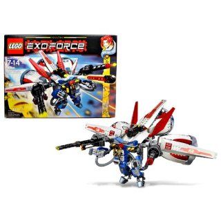 Lego Year 2007 Exo Force Series Mecha Vehicle Figure Set # 8106   AERO BOOSTER with Detachable Battle Machines, 3 Gigantic Turbojet Engines, Movable Wings, Firing Missile and Massive Laser Cannons Plus Ha Ya To Minifigure and Special Web Code(Total Pieces: