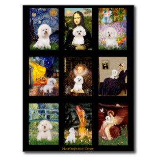 Famous Art Bichon Frise Composite Post Cards