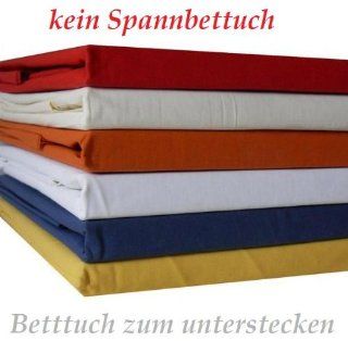 Baumwolle Betttuch / Haustuch / Bettlaken 150x250 cm in Weiss: Küche & Haushalt