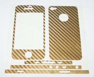Skin Cover SELBSKLEBEND Carbon Gold Folie f. Iphone 4 4G KOMPLETT   RBrothersTechnologie: Elektronik