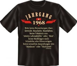 45 Geburtstag Jahrgang 1968 Sprche Fun Tshirt! Lustige Witzige Bedruckte Sprche! Gren S bis 5XL (bergren) von Soreso: Bekleidung
