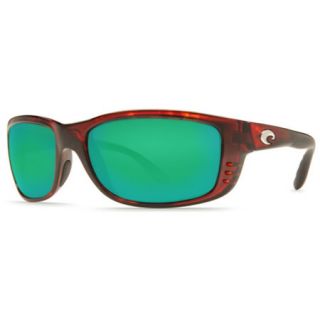 Costa Del Mar Zane Sunglasses   Tortoise Frame with Green Mirror 580G Lens 729735