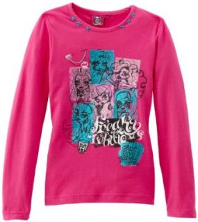 Monster High Mdchen T Shirt TEE SHIRT MANCHES LONGUES, Pink (Rose), 110: Bekleidung