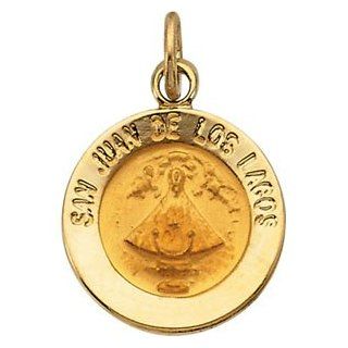 San Juan de Los Lagos 14kt Yellow Gold Medal 12.00 MM: Individual Pendants: Jewelry
