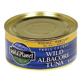 Wild Planet Wild Albacore Tuna, Minimal Mercury, No Salt Added, 6 Ounce Cans (Pack of 6) : Tuna Seafood : Grocery & Gourmet Food