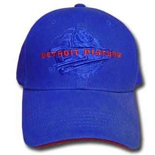 NBA OFFICIAL DETROIT PISTONS ROYAL BLUE CAP HAT ADJ : Sports Fan Baseball Caps : Sports & Outdoors