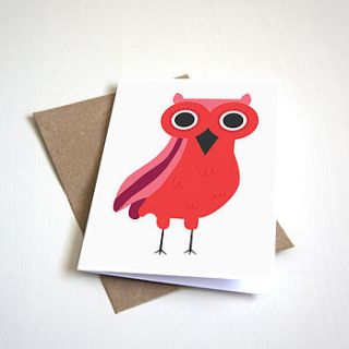 blank greeting card, owl by alice rebecca potter