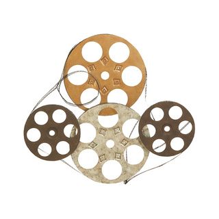 Four Film Reels Metal Wall Decor Accent Pieces