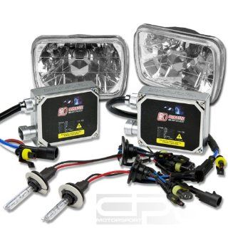 HL S 7X6 D CL+HID DT H4 6K+BLT, Two 7x6 H6054 Clear Housing Square Diamond Cut Headlight Glass Lens with 6000K Ice Blue White HID Xenon Gas H4 Low Beam Light and Thick AC Digital Ballast Replacement Conversion Kit: Automotive