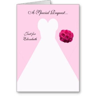 Pink Matron of Honor Card    Bridal Gown