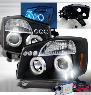 High Performance Xenon HID Nissan Titan Projector Headlights with Premium Ballast (Black Housing w/ Clear Lens & 6000K HID Lighting Output) Automotive