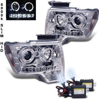 6000k Slim Xenon HID Kit + 09 11 Ford F150 Halo LED Projector Head Lights Lamps Automotive