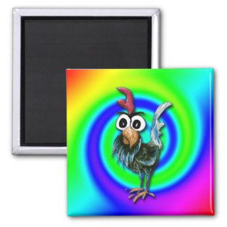 Wild and Crazy Rooster Magnet