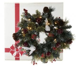 Kringle Express 20 Pre Lit Decorated Wreath in Gift Box —