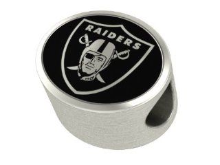Oakland Raiders NFL Jewelry and Bead Fits Most European Style Bracelets. High Quality Bead in Stock for Immediate Shipping: Bead Charms: Jewelry