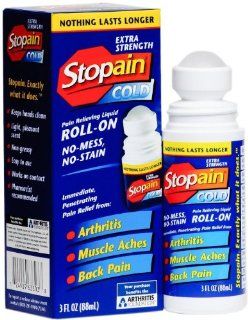 Tj9   Stopain Cold Extra Strength Arthritis Muscle Aches Back Pain Pain Relieving Roll on Non mess Non stain Non greasy Immediate Fast Acting and Long Lasting of 3 Oz Roll on Bottle : Chocolate Chip Cookies : Grocery & Gourmet Food