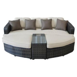Kontiki All Weather Wicker 4 Piece Lounge Seating Group with Cushions