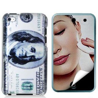 Hundred Dollars 2D Design Crystal Hard Skin Case Cover + Mirror LCD Screen Protector Film Guard Accessories for Ipod Touch 4th Generation 4g 4 8gb 32gb 64gb New By Electromaster: Cell Phones & Accessories