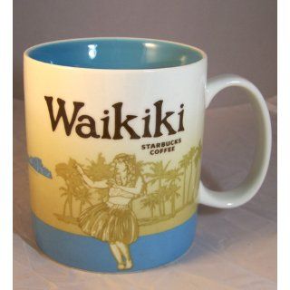 Starbucks Hawaii   Waikiki Collector Coffee Mug: Coffee Cups: Kitchen & Dining