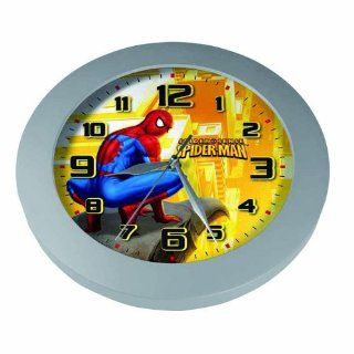 The Amazing Spider Man   Wall Clock (Spider Sense) (Spidey Crouching On Gargoyle) (Size 10" in diameter)   Noiseless Clock