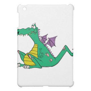 silly goofy cartoon green dragon iPad mini covers