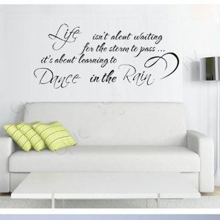 15.7" X 31.5" Life Isn't About Waiting for the Storm to Pass It's Learning to Dance in the Rain Wall Sticker Mural DIY Vinyl Dcor for Room Home. : Nursery Wall Decor : Baby